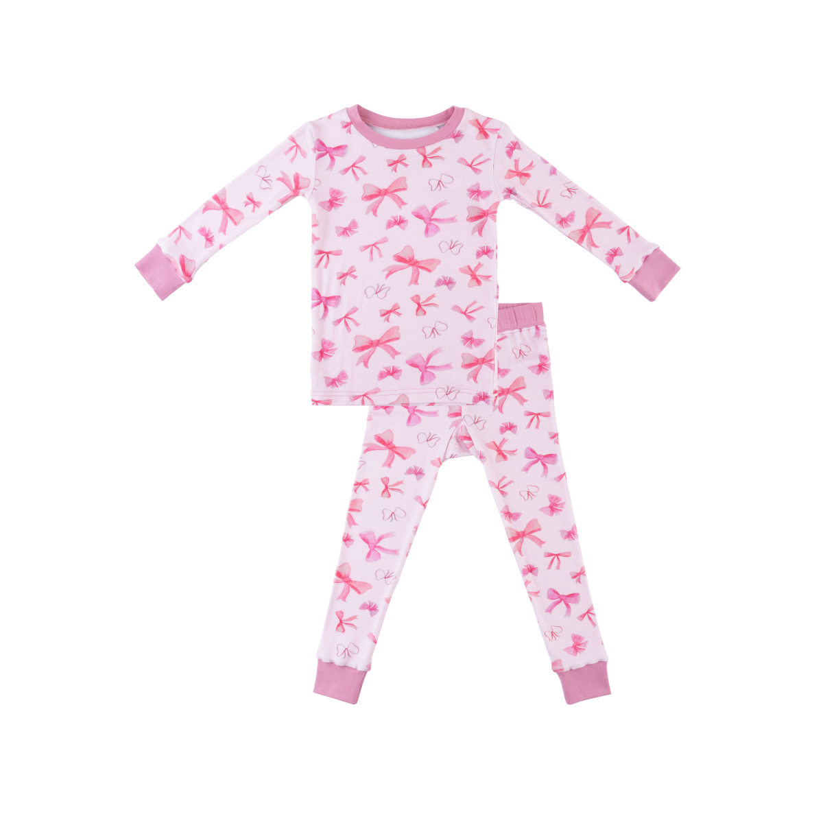 Bow Print Toddler Bamboo Pajamas