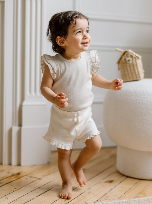 Ribbed Ruffle Short
