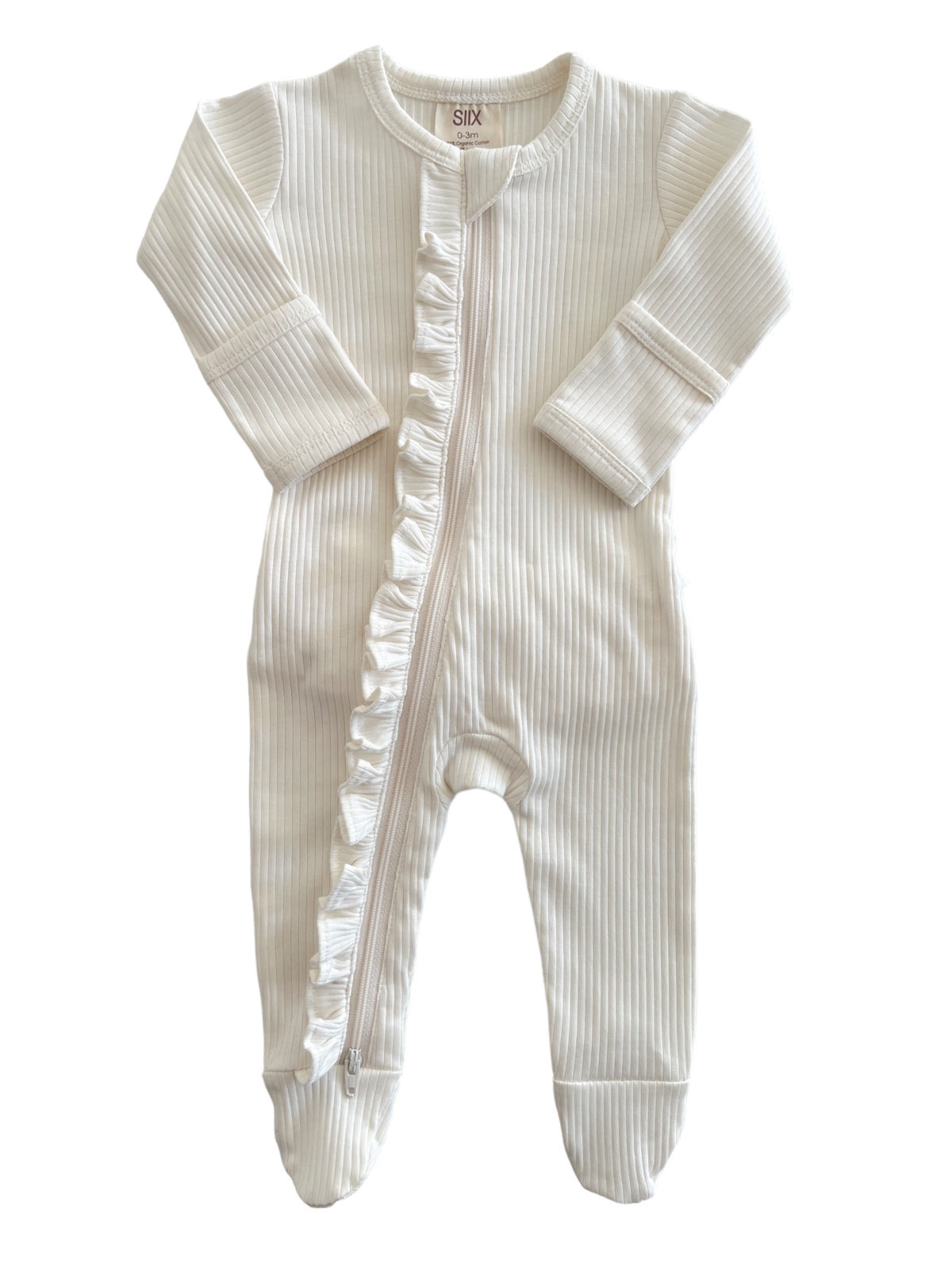 Ruffle Onesie- Cream