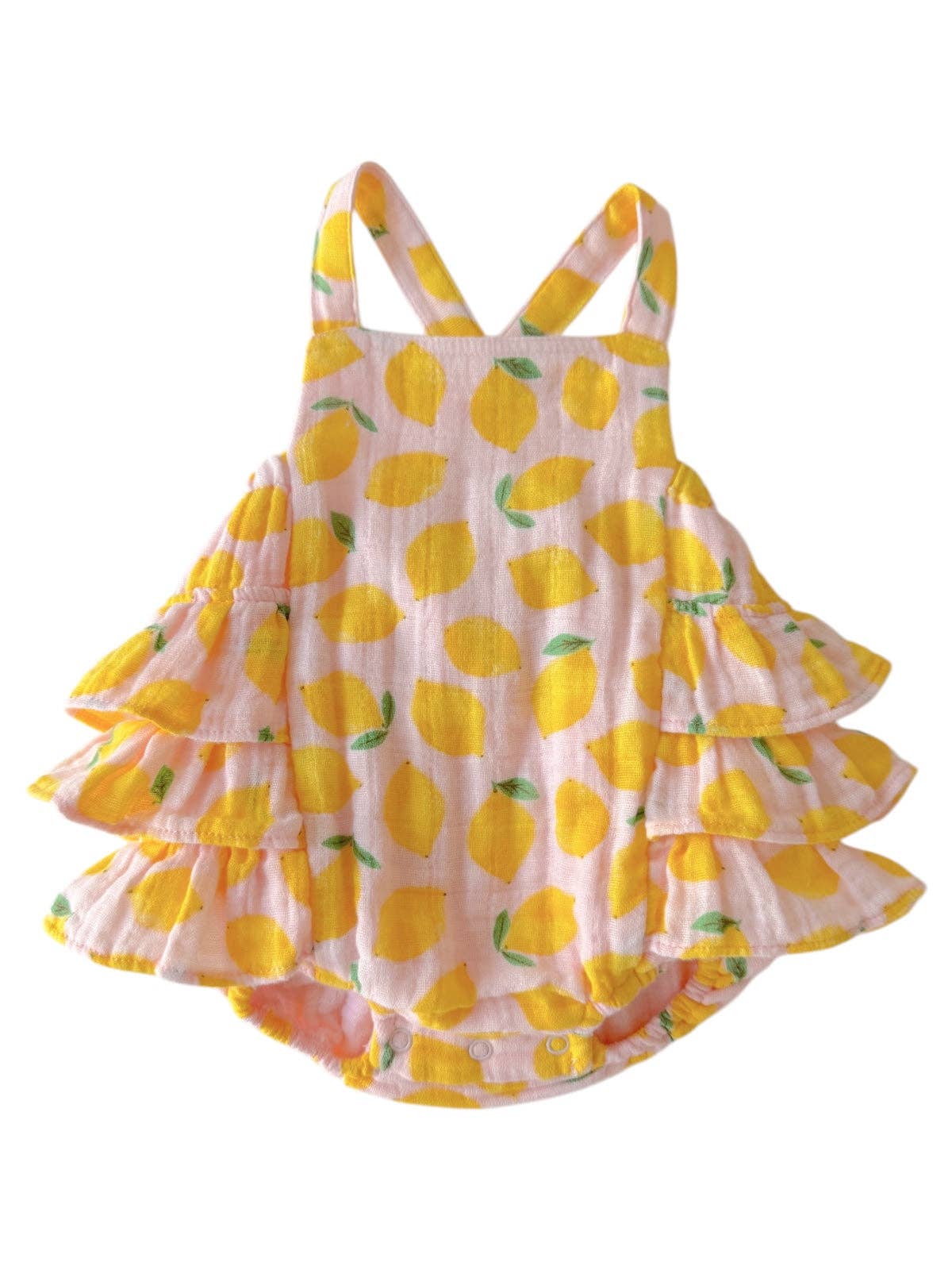 Lemon Print Ruffle Romper