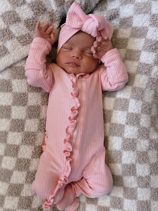 Ruffle Onesie- Pink