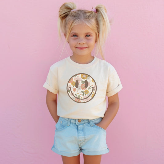 Floral Smiley Face T-Shirt